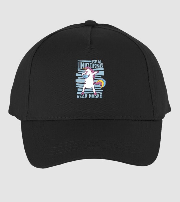 Unicorn DAB Mască model negru pe tricou