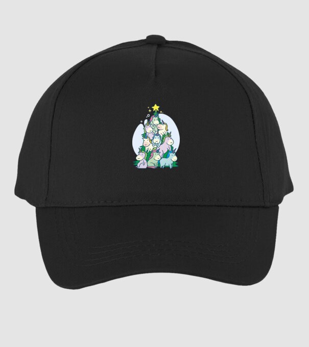 Unicorn pom de Crăciun model negru pe tricou