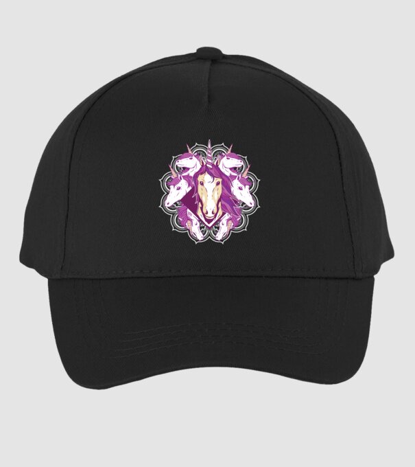 Unicorn Mandala model negru pe tricou