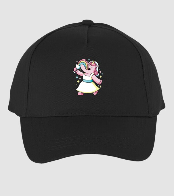 Unicorn Mireasă model negru pe tricou