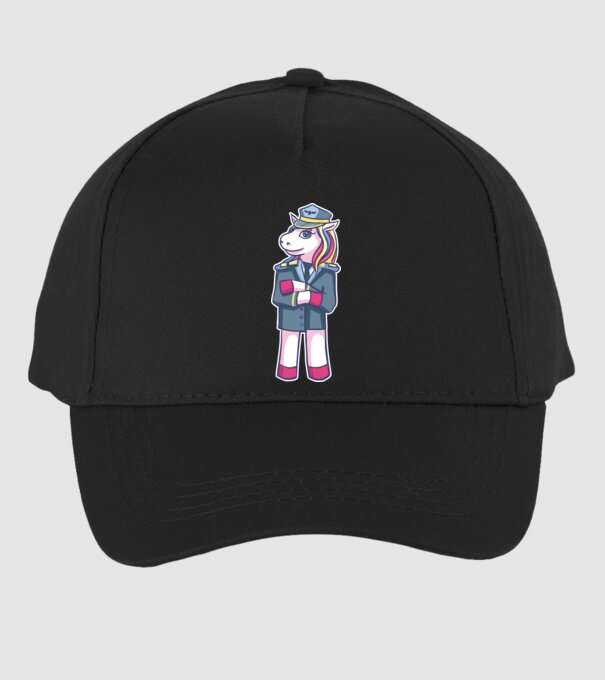 Unicorn Pilot model negru pe tricou