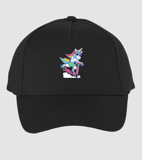 Unicorn cu trotinetă tricou amuzant model negru pe tricou