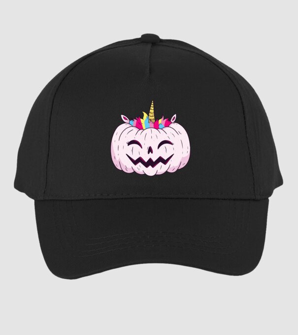 Unicorn Dovleac Halloween model negru pe tricou