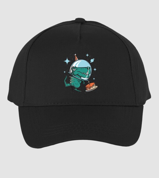 Astronaut T-rex Ziua de naștere model negru pe tricou