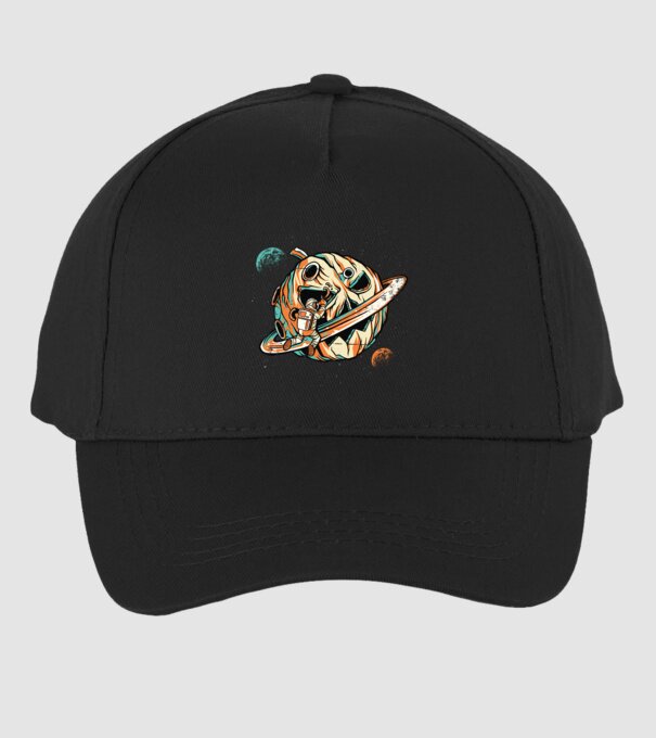 Astronaut cap de dovleac de Halloween model negru pe tricou
