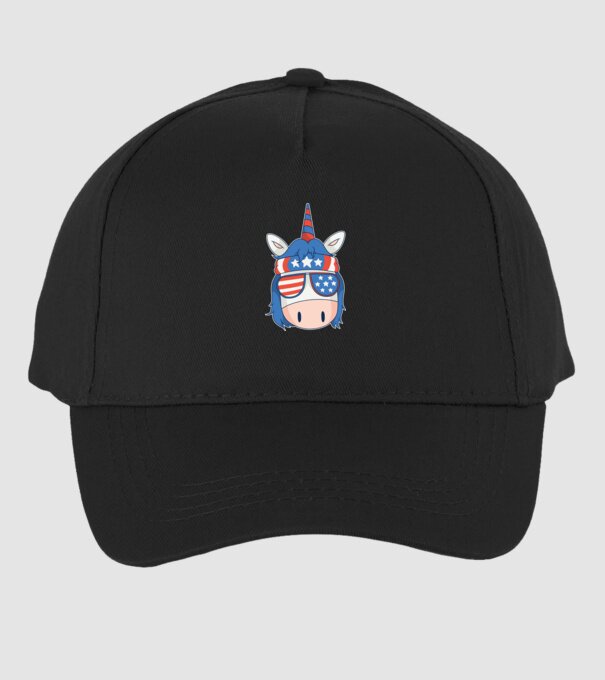 SUA unicorn model negru pe tricou