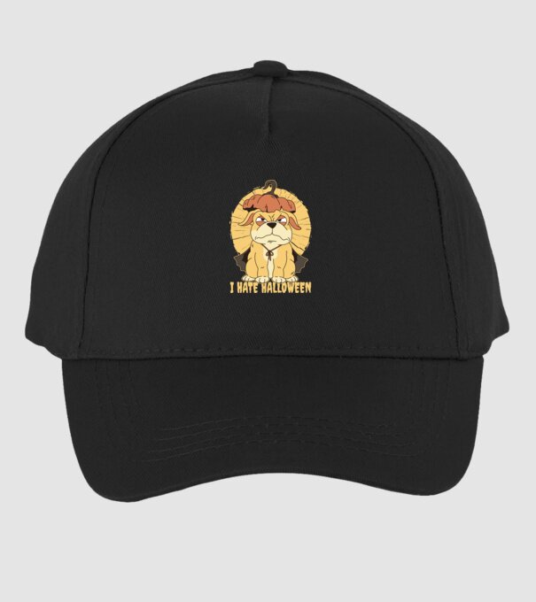 Urăsc Halloween cu câine model negru pe tricou