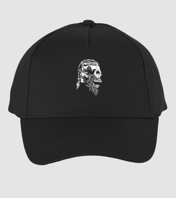 Craniu Viking model negru pe tricou