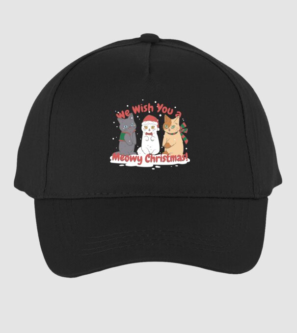 We wish You a Meowy Christmas model negru pe tricou