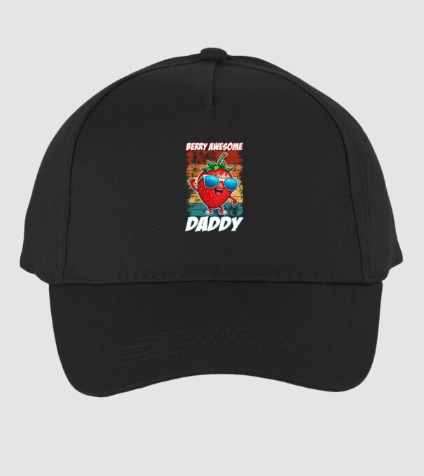 Berry Awesome Daddy Strawberry model negru pe tricou