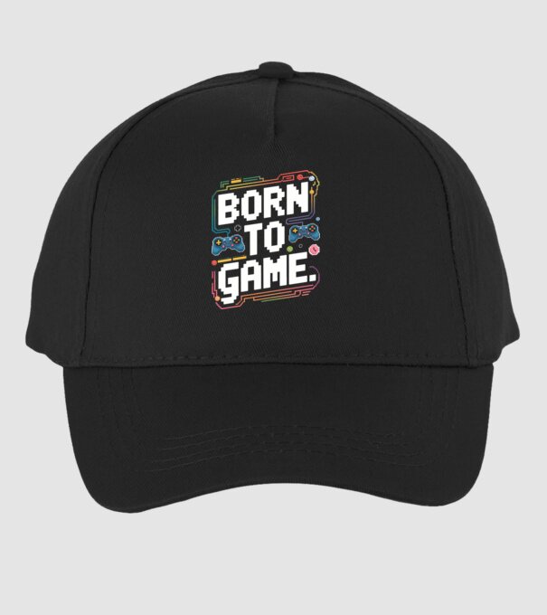 Born to Game Pixel Negru model negru pe tricou