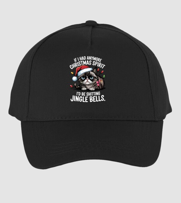 Christmas Spirit Grumpy Cat Negru model negru pe tricou
