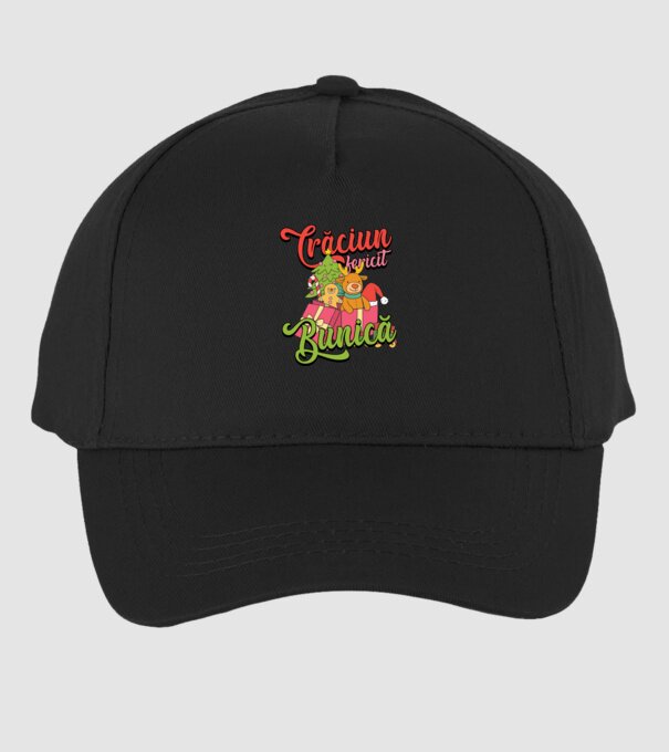 CRĂCIUN FERICIT BUNICĂ model negru pe tricou
