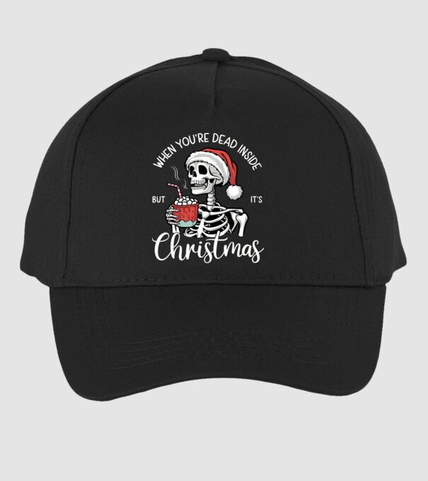 Dead inside, but it's christmas Negru model negru pe tricou