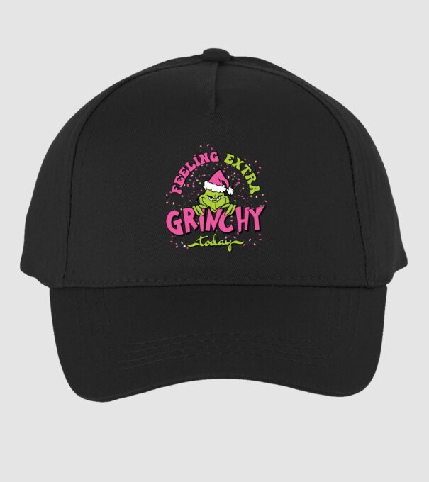 Feeling extra Grinchy today model negru pe tricou