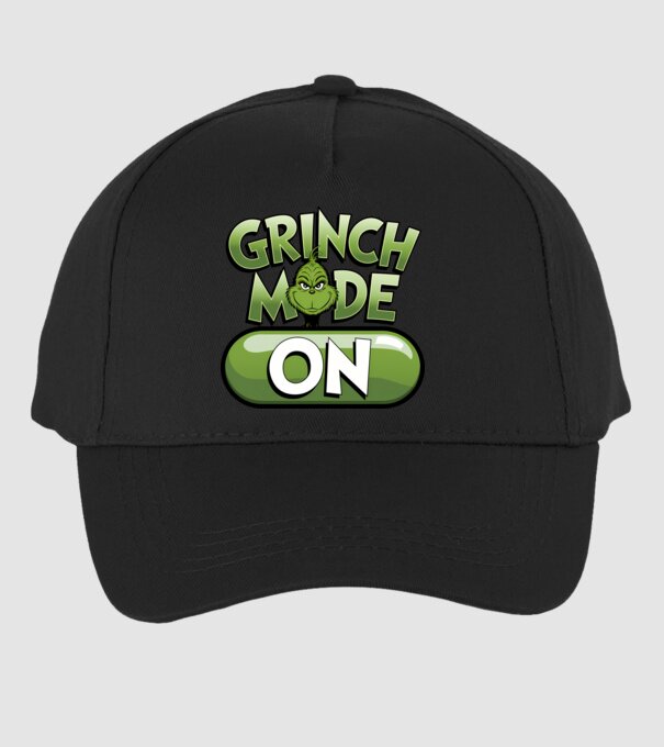 Grinch mode ON model negru pe tricou