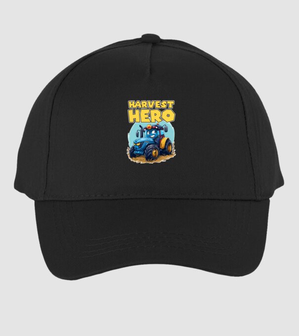 Harvest Hero Tractor model negru pe tricou
