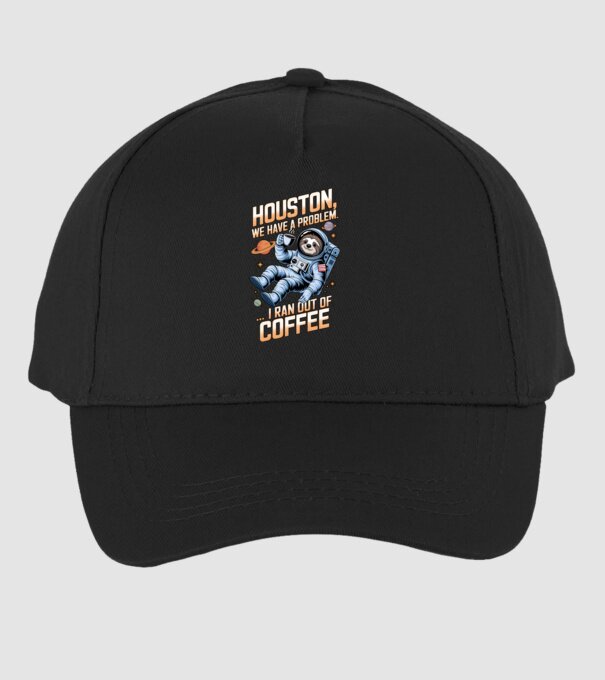 Houston we have a problem coffee model negru pe tricou