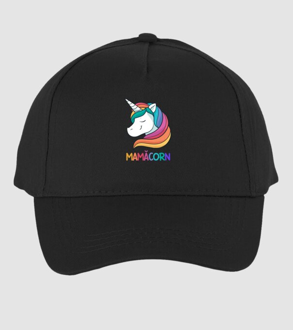 mamăcorn model negru pe tricou