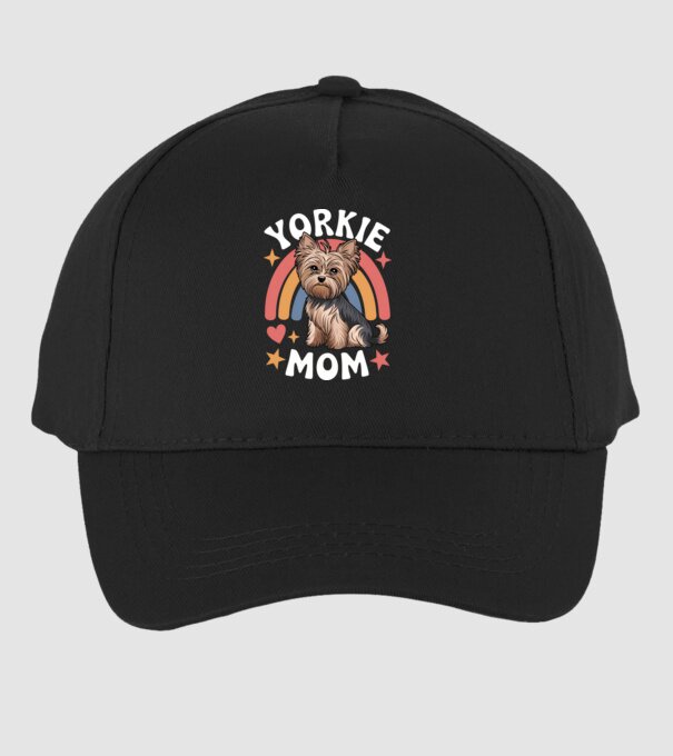 Yorkie Mom Negru model negru pe tricou