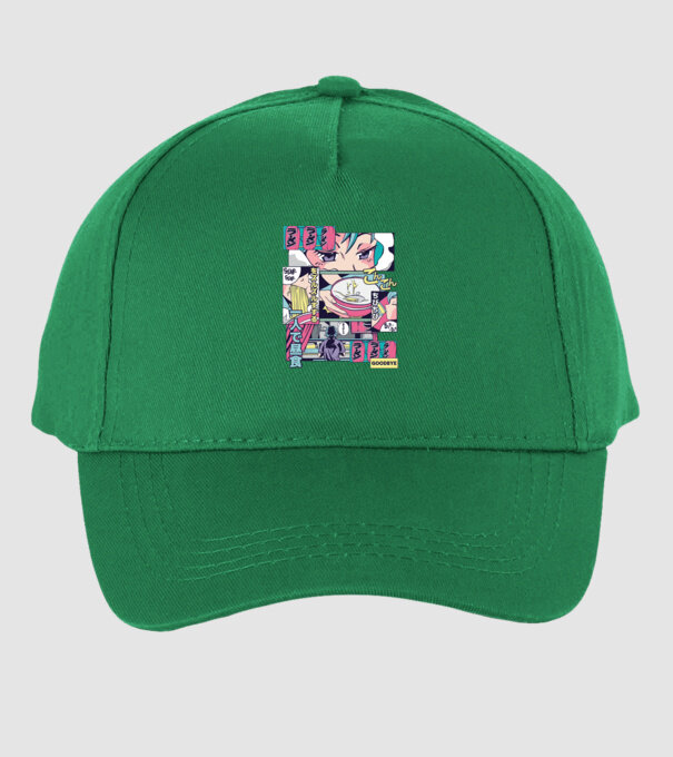 Anime Vaporwave Ramen model verde pe tricou