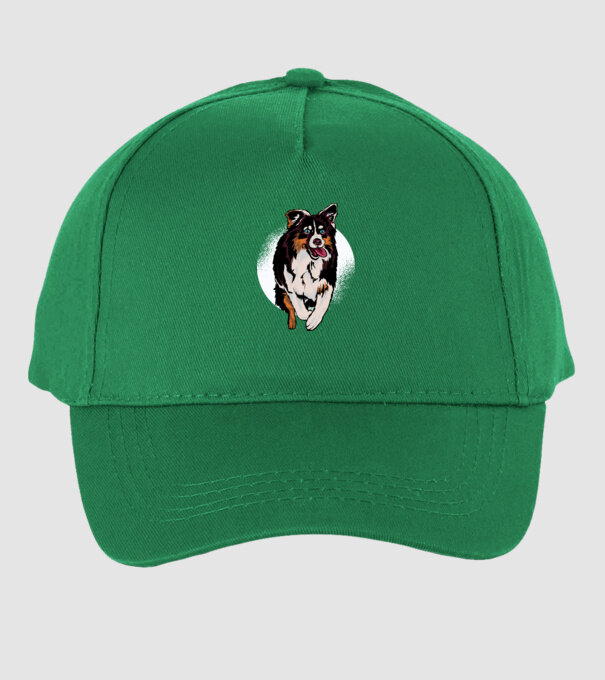 Câine ciobănesc Australian model verde pe tricou