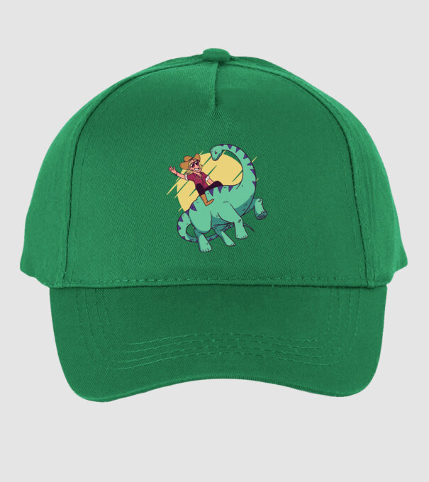 Dinozaur Cowboy model verde pe tricou