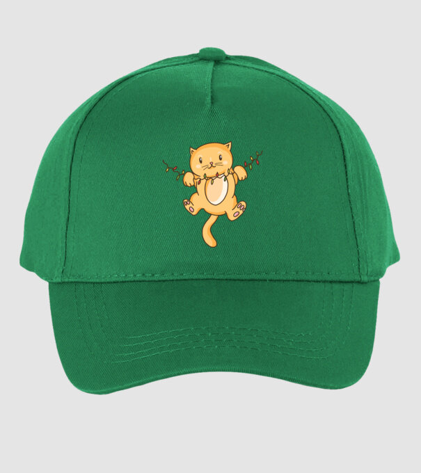 Pisică drăguță Crăciun model verde pe tricou