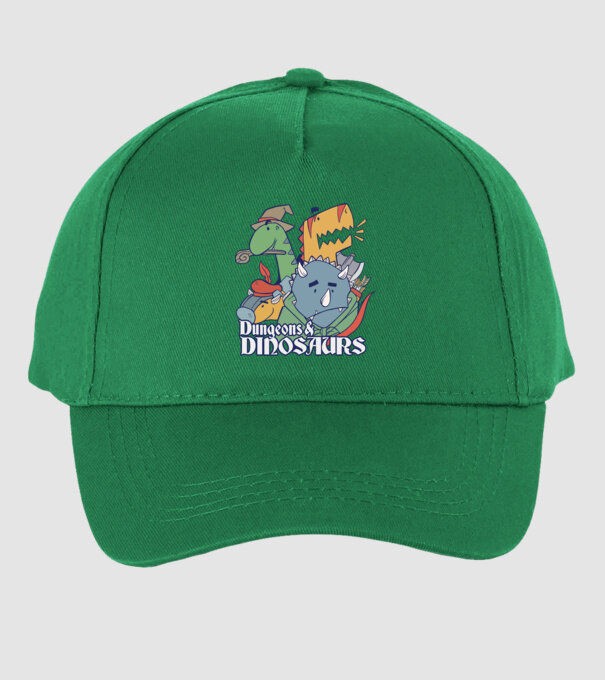 Dungeons and Dinosaurs model verde pe tricou