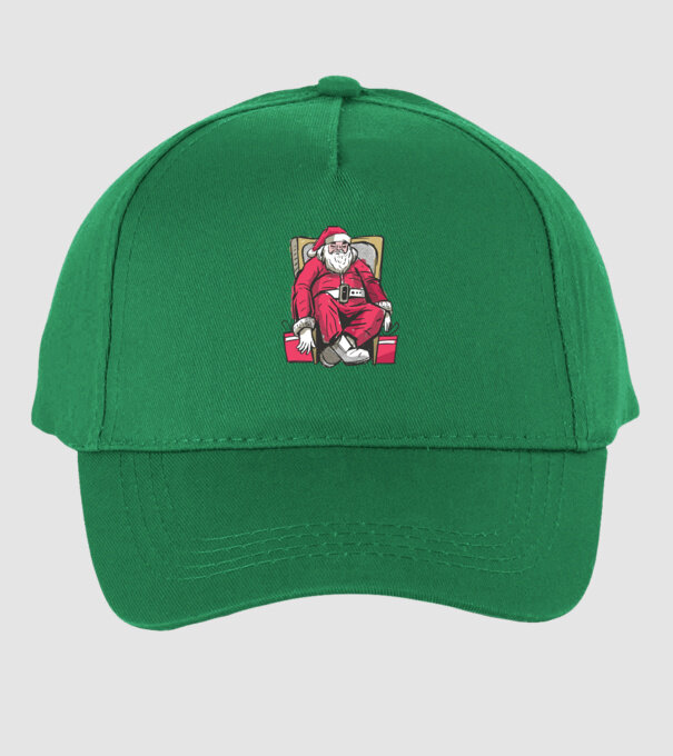 Moș Crăciun Obosit model verde pe tricou