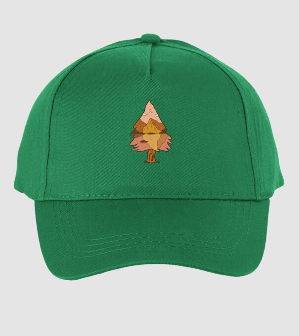 Brad Natură model verde pe tricou