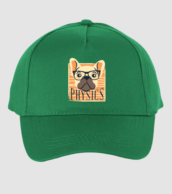 Câine Fizică model verde pe tricou