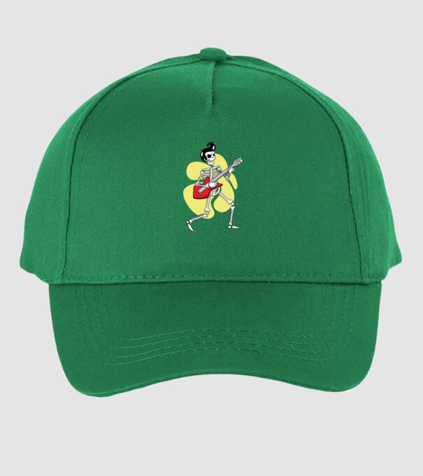 Schelet Elvis cu chitară model verde pe tricou