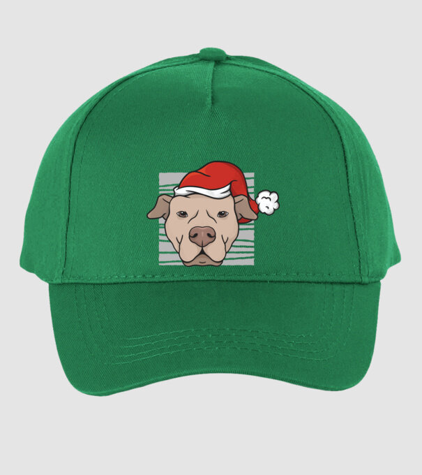 Pitbull de Crăciun model verde pe tricou