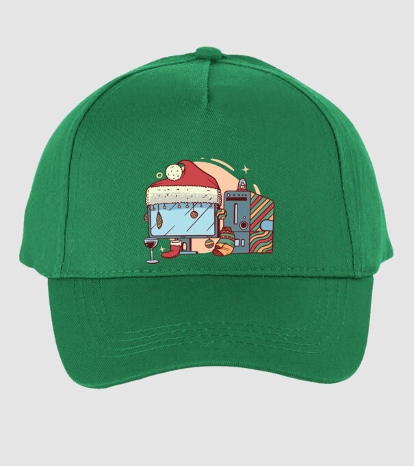 Computer de Crăciun model verde pe tricou