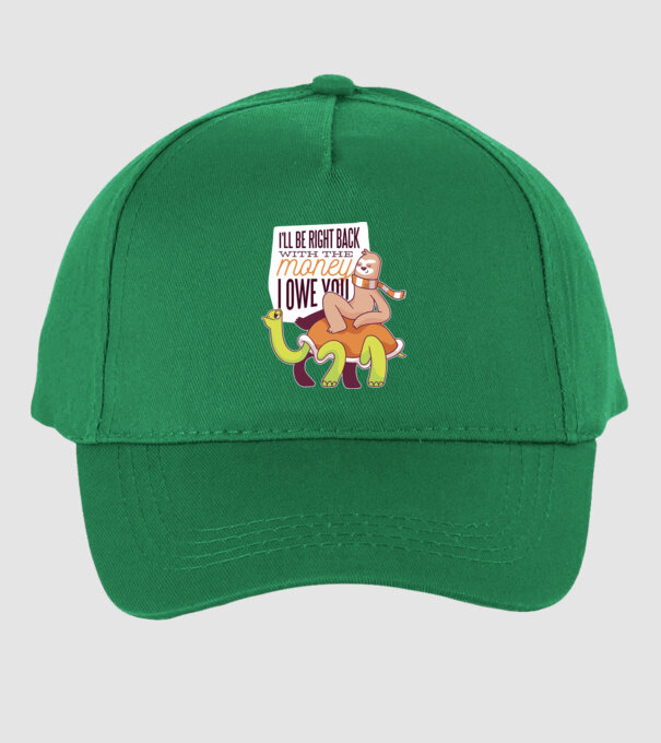 Leneș pe Țestoasă - Vin imediat cu banii pe care îi datorez model verde pe tricou