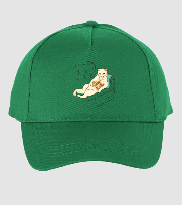 Odihnă Pisică model verde pe tricou