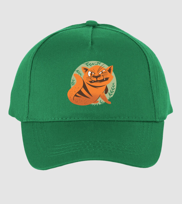 Pisică Supărată model verde pe tricou