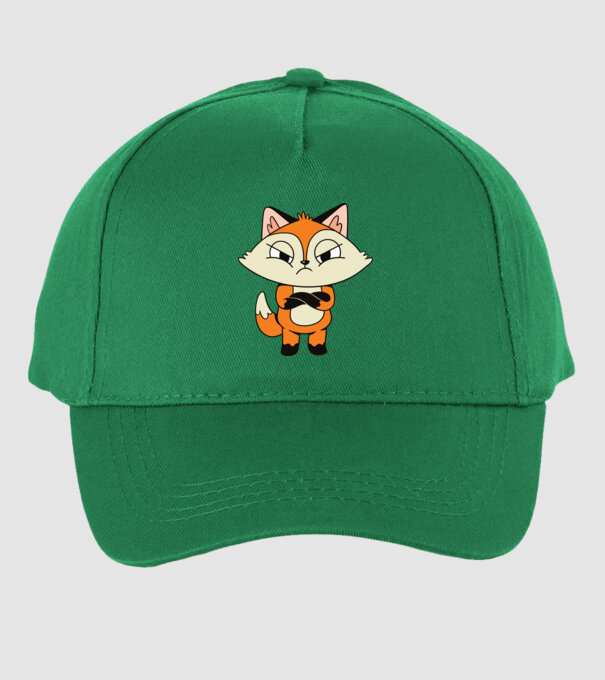 Vulpe furioasă model verde pe tricou