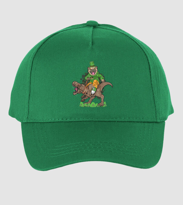 Sfântul Patrick Mops dinozaur model verde pe tricou