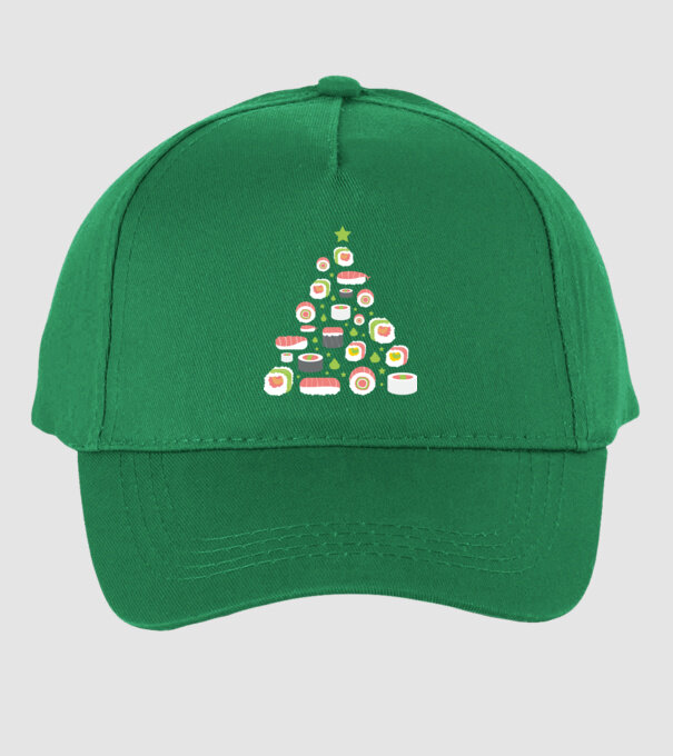 Pom de Crăciun Sushi model verde pe tricou