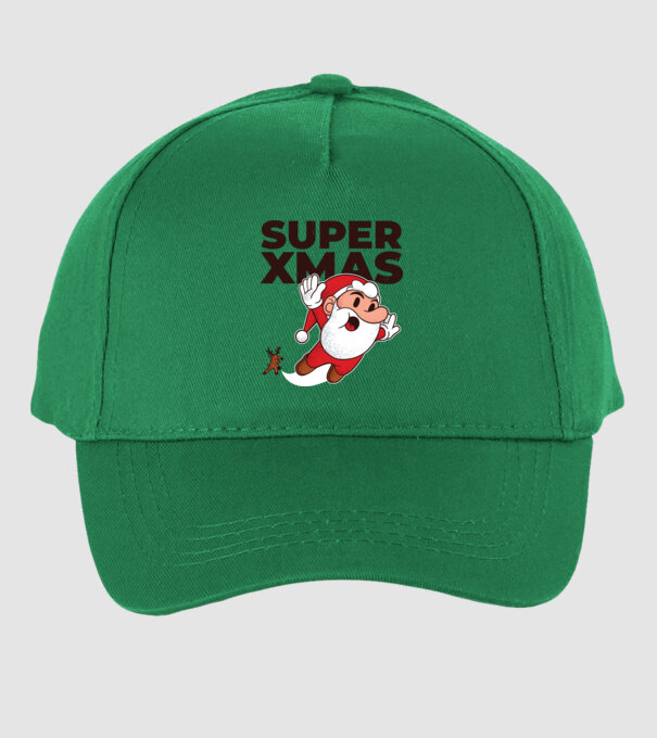 Super Moș Crăciun tricou de Crăciun model verde pe tricou