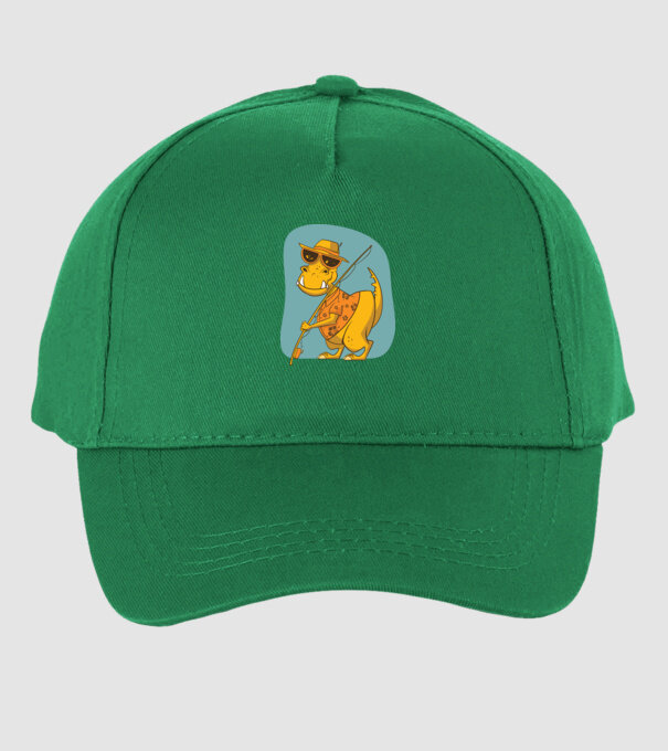 T-rex Pescar model verde pe tricou