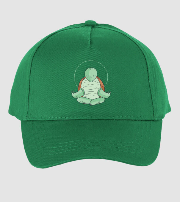 Broască țestoasă Yoga model verde pe tricou