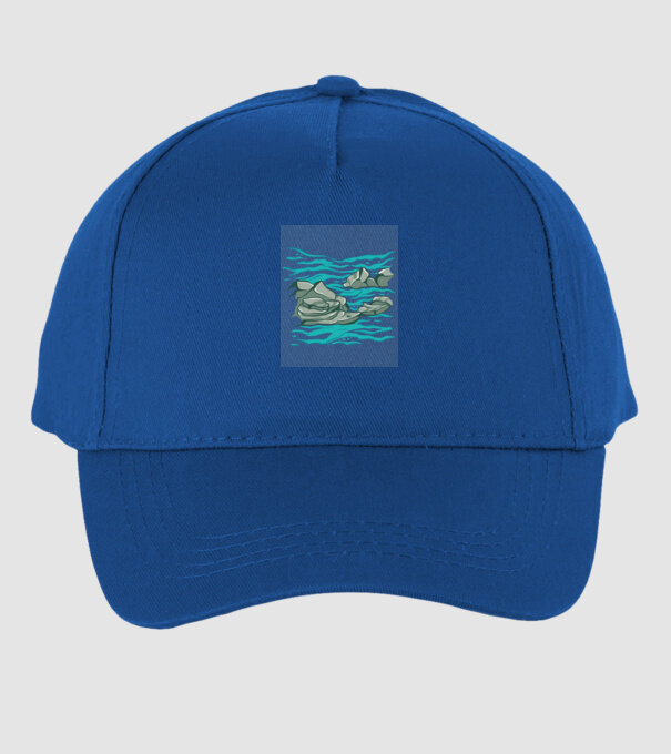 Oceanul cu Stânci model albastru regal pe tricou