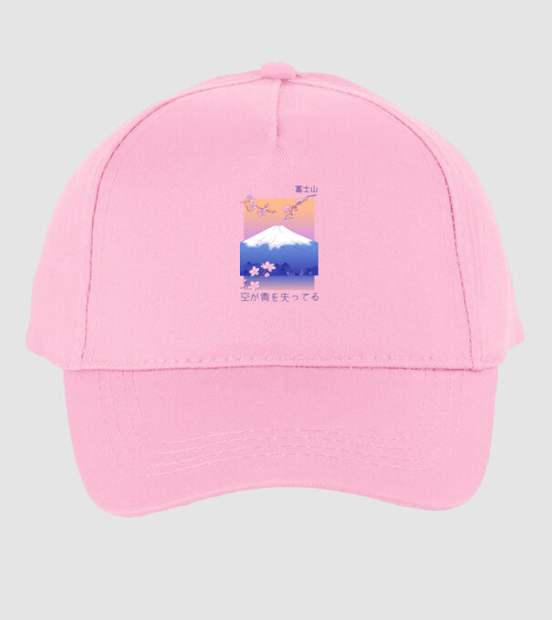 Anime Vaporwave munte model roz deschis pe tricou