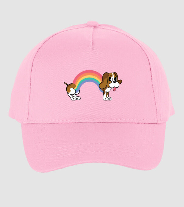 Beagle curcubeu model roz deschis pe tricou