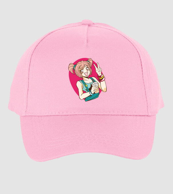 Bobba fată Anime model roz deschis pe tricou
