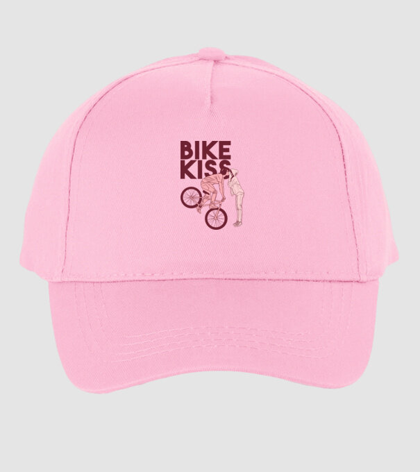 Pupici cu bicicletă model roz deschis pe tricou