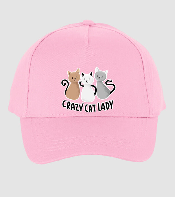 Crazy Cat Lady - fată nebună cu pisică model roz deschis pe tricou